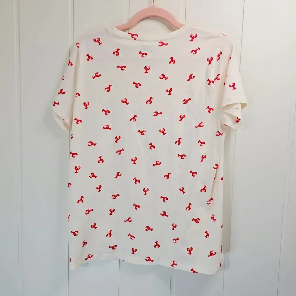 J.Crew Vintage Cotton All-Over Lobster T-Shirt Collector Tee Size L - Picture 2 of 6